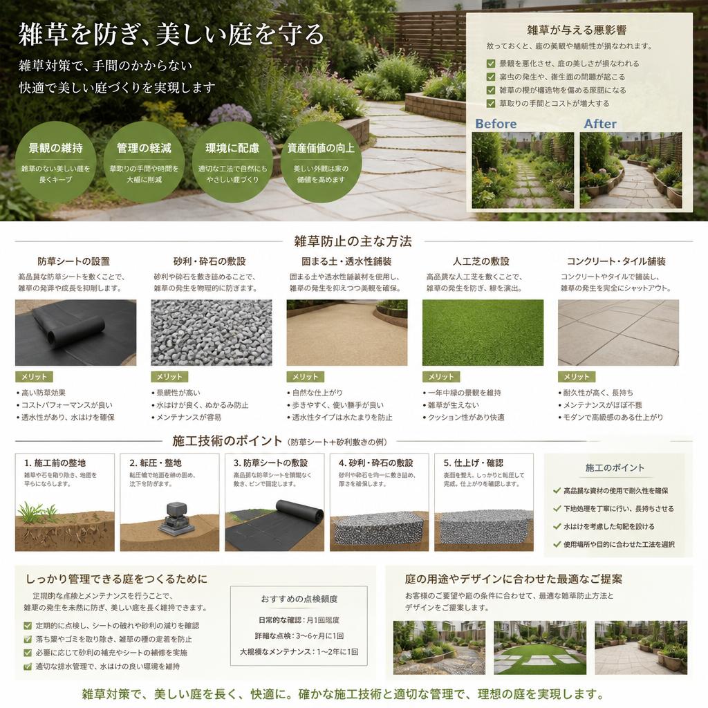 雑草防止の施策
