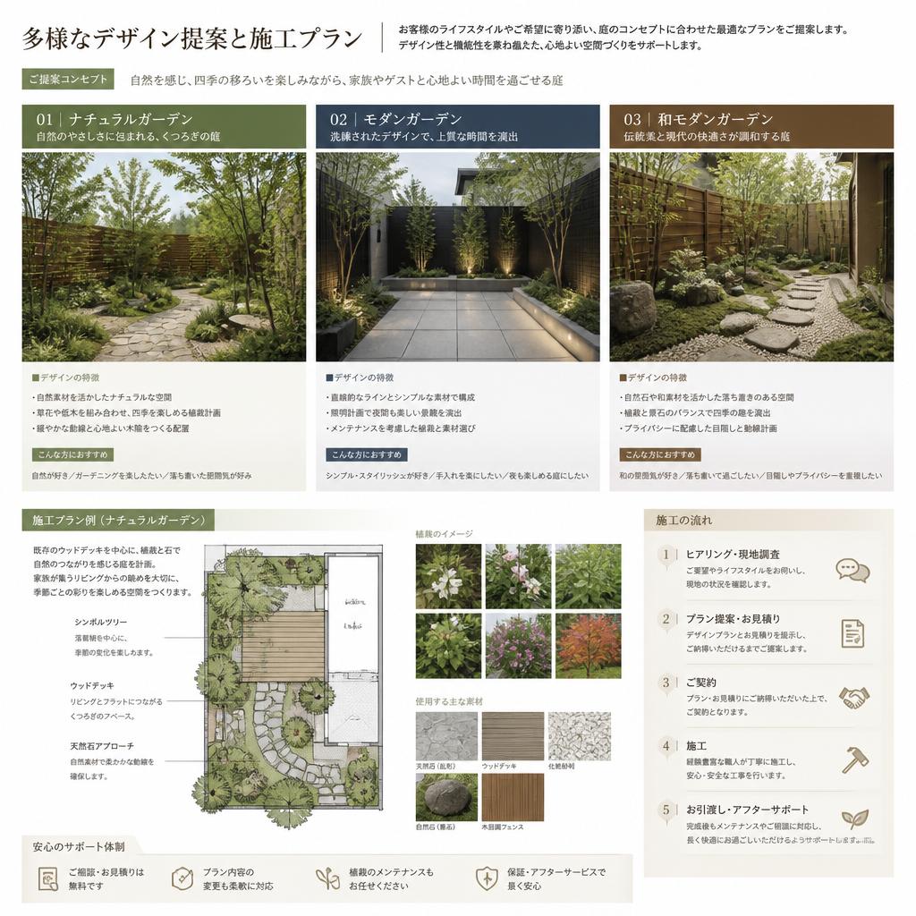 多様な造園デザイン