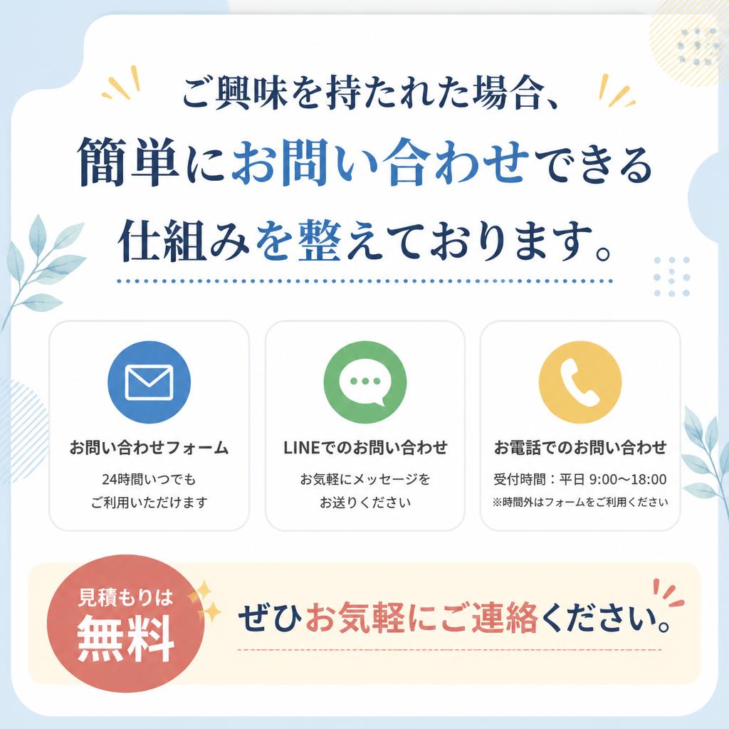 今すぐお問い合わせを！